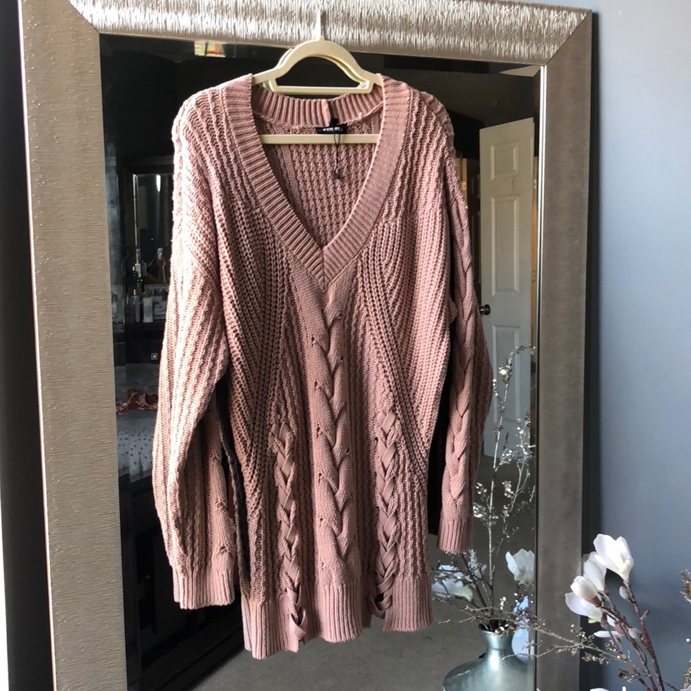 Express pink oversized sweater